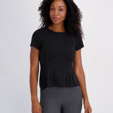 Pin Tuck Tee - Jet Black
