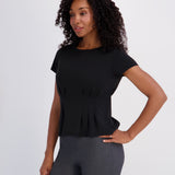 Pin Tuck Tee - Jet Black