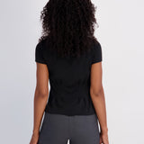Pin Tuck Tee - Jet Black