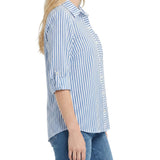 3/4 Sleeve Roll Tab Blouse, Petite