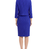 Textured Knit 3/4 Sleeve 2 Piece Dress Set, Petite
