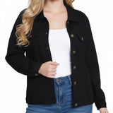 NY Collection Petite Long Sleeve Ponte Cropped Jacket