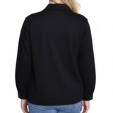 NY Collection Petite Long Sleeve Ponte Cropped Jacket