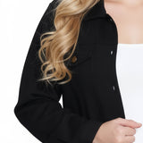 NY Collection Petite Long Sleeve Ponte Cropped Jacket