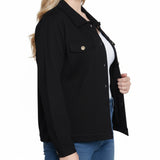 NY Collection Petite Long Sleeve Ponte Cropped Jacket