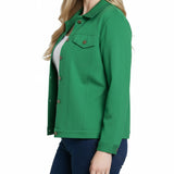 NY Collection Petite Long Sleeve Ponte Cropped Jacket