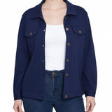 NY Collection Petite Long Sleeve Ponte Cropped Jacket