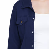 NY Collection Petite Long Sleeve Ponte Cropped Jacket