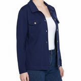 NY Collection Petite Long Sleeve Ponte Cropped Jacket