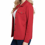 NY Collection Petite Long Sleeve Ponte Cropped Jacket