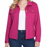 NY Collection Petite Long Sleeve Ponte Cropped Jacket