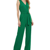 NY Collection Petite Sleeveless Belted Jumpsuit