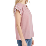Double-Layer V-Neck Blouse, Petite