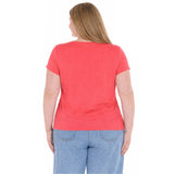 Plus Size V-Neck Front Tie Pullover Top