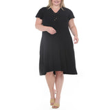 Plus Size V-Neck Tie Front Flutter Sleeve Shift Dres
