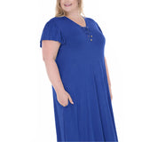 Plus Size V-Neck Tie Front Flutter Sleeve Shift Dres
