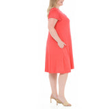 Plus Size V-Neck Tie Front Flutter Sleeve Shift Dres
