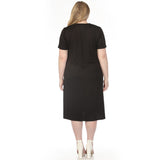 Women's  Crew Neck T-Shirt Dress - Black - Plus