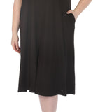 Women's  Crew Neck T-Shirt Dress - Black - Plus