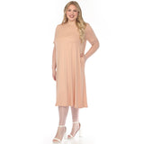 Women's  Crew Neck T-Shirt Dress - Rose Gold - Plus