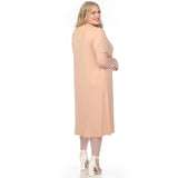 Women's  Crew Neck T-Shirt Dress - Rose Gold - Plus
