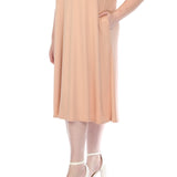 Women's  Crew Neck T-Shirt Dress - Rose Gold - Plus