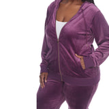 White Mark Women's  2 Piece Velour Tracksuit Set - Plus