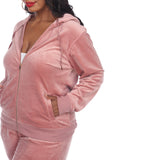 White Mark Women's  2 Piece Velour Tracksuit Set - Plus