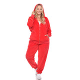 White Mark Women's  2 Piece Velour Tracksuit Set - Plus