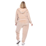 White Mark Women's  2 Piece Velour Tracksuit Set - Plus