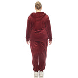 White Mark Women's  2 Piece Velour Tracksuit Set - Plus