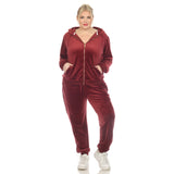 White Mark Women's  2 Piece Velour Tracksuit Set - Plus