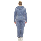 White Mark Women's  2 Piece Velour Tracksuit Set - Plus