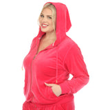 White Mark Women's  2 Piece Velour Tracksuit Set - Plus