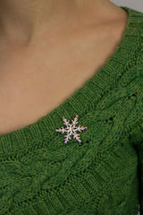 Iridescent Crystal Snowflake Tie Tack Pin