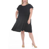 Plus Size Flutter Sleeve Ruffle Tiered Dress