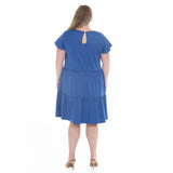 Plus Size Flutter Sleeve Ruffle Tiered Dress