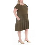 Plus Size Flutter Sleeve Ruffle Tiered Dress