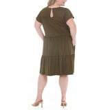 Plus Size Flutter Sleeve Ruffle Tiered Dress