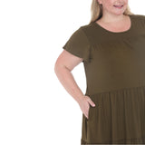 Plus Size Flutter Sleeve Ruffle Tiered Dress