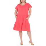 Plus Size Flutter Sleeve Ruffle Tiered Dress
