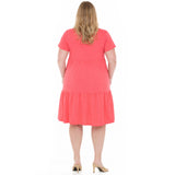 Plus Size Flutter Sleeve Ruffle Tiered Dress