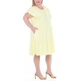 Plus Size Flutter Sleeve Ruffle Tiered Dress