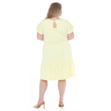 Plus Size Flutter Sleeve Ruffle Tiered Dress