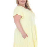 Plus Size Flutter Sleeve Ruffle Tiered Dress