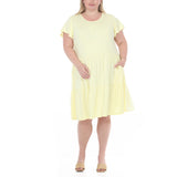 Plus Size Flutter Sleeve Ruffle Tiered Dress