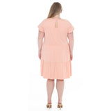Plus Size Flutter Sleeve Ruffle Tiered Dress