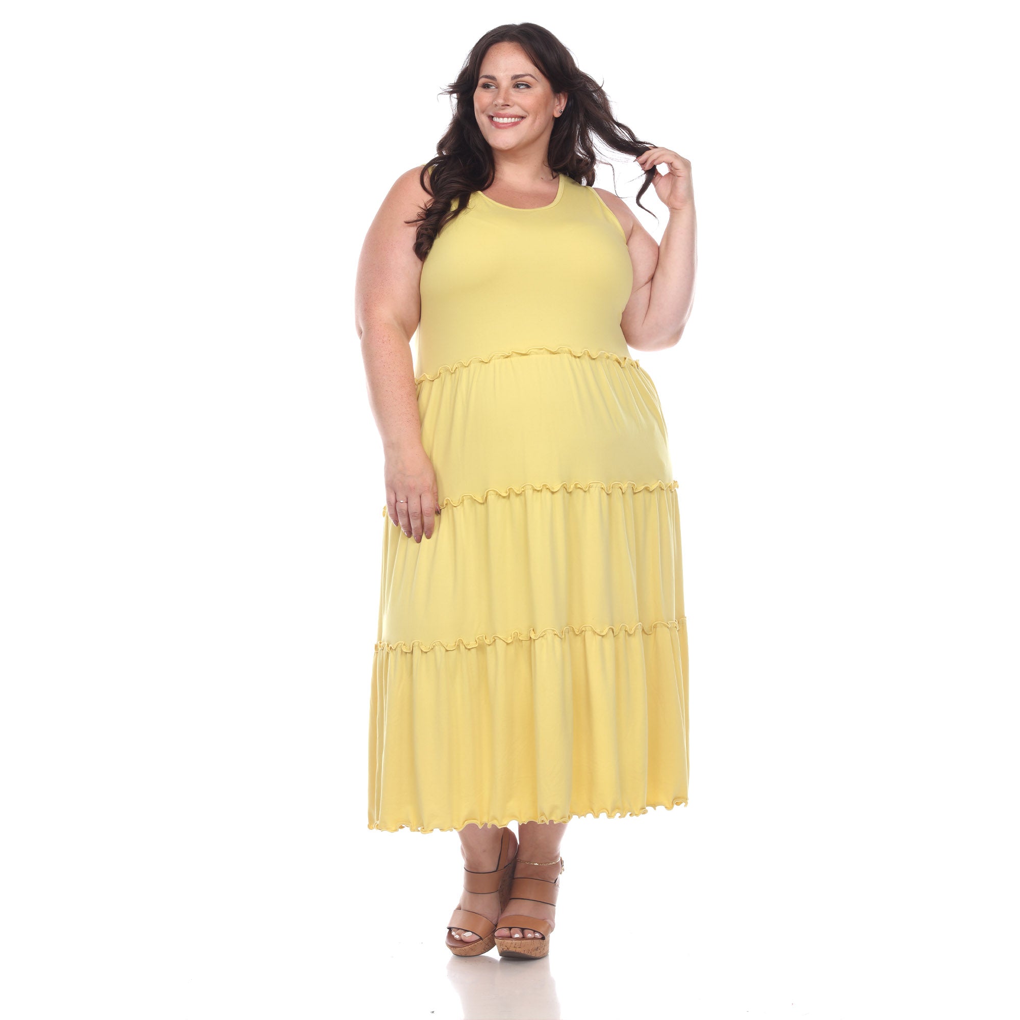 Scoop Neck Tiered Midi Dress - Plus - DressbarnDresses