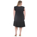 Plus Size Button Front Tiered Swing Dress