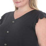 Plus Size Button Front Tiered Swing Dress
